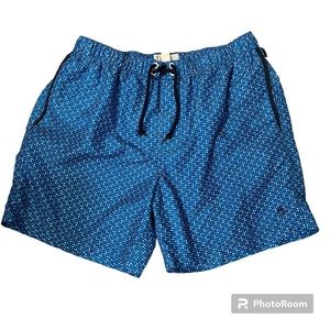 Original Penguin by Munsingwear Blue & White Swim Trunks Size - Large